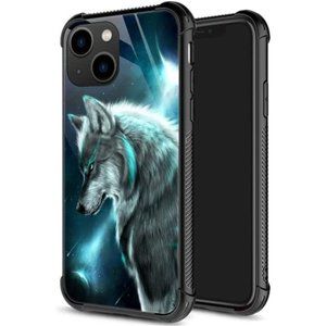 Compatible with iPhone 14 Case, blus Galaxy Wolf iPhone 14 6.1-inch Cases